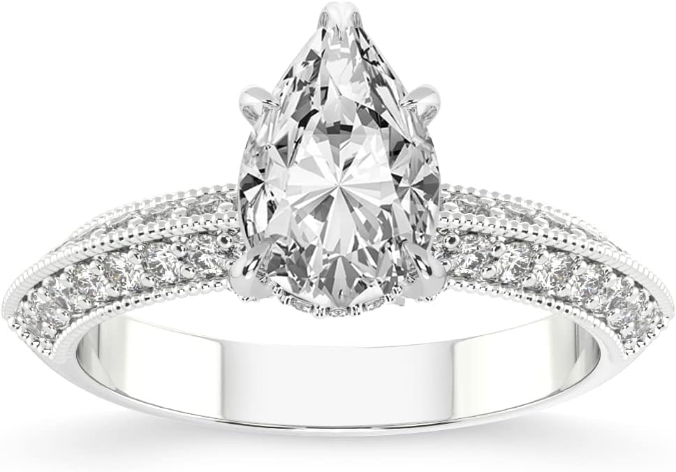 1 Carat -5 Carat | IGI Certified Lab Grown Diamond Engagement Ring | 14K Or 18K in White, Yellow Or Rose Gold | Dua Side Stone Knief Edge Diamond Engagement Ring | FG-VS1-VS2 Quality Friendly Diamonds